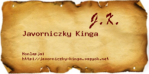 Javorniczky Kinga névjegykártya